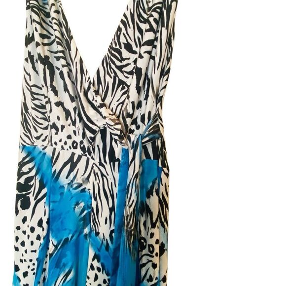 I.N.C. International Concepts Animal Print Halter Jumpsuit Blue Black Small - Picture 6 of 6